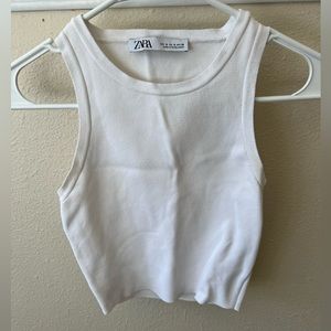 Zara White Tank Crop Top